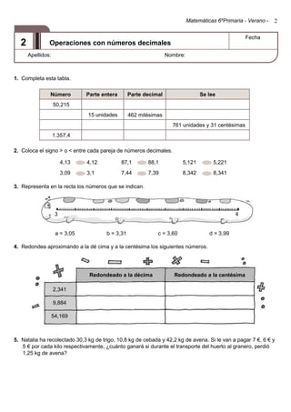 Matematicas repaso sexto de primaria | PDF