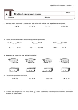 Matematicas repaso sexto de primaria | PDF
