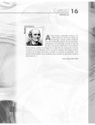 15 CAPÍTULO
MATEMÁTICAS SIMPLIFICADAS
600
3 Calcula el tiempo para duplicar una inversión de 10% de interés anual capitalizable trimestralmente.
Solución
Si se quiere duplicar el capital, esto indica que M = 2C, luego la inversión es capitalizable trimestralmente (n = 4),
por tanto:
M = C 1+
⎛
⎝
⎜
⎞
⎠
⎟
i
n
nt
→ 2C = C 1
0 10
4
4
+
⎛
⎝
⎜
⎞
⎠
⎟
.
t
2 = 1 025
4
.
( ) t
Se aplican logaritmos de la siguiente manera para despejar t:
log 2 = log 1 025
4
.
( ) t
→ log 2 = 4t (log 1.025)
t =
log
log .
2
4 1 025
t = 7 años
Entonces, se concluye que el tiempo necesario para duplicar la inversión es de 7 años.
EJERCICIO 159
Determina el monto que se genera en cada uno de los siguientes problemas:
1. $10 000 que se invierten a una tasa de 10% de interés compuesto anual, durante 10 años.
2. $32 000 se invierten a 12% de interés compuesto anual, capitalizable semestralmente durante 6 años.
3. $32 158 que vencen en 7.5 años, a 6% de interés compuesto anual.
4. $24 000 que vencen en 6
2
3
años, a 9% de interés compuesto anual, capitalizable cuatrimestralmente.
5. $9 500 que vencen en 8
1
2
años, a 4% de interés compuesto anual, capitalizable trimestralmente.
6. $15 400 que vencen en 3 años, a 6
3
4
% de interés compuesto anual, capitalizable trimestralmente.
7. $950 que vencen en 2
1
2
años, a 12
1
2
% de interés compuesto anual, capitalizable trimestralmente.
8. $6 000 que vencen en 3
2
3
años, a 10
1
4
% de interés compuesto anual, capitalizable mensualmente.
9. $6 000 que vencen en 3
2
3
años, a 10
1
4
% de interés compuesto anual capitalizable cuatrimestralmente.
10. $154 000 que vencen en 3 años, a 6
3
4
% de interés compuesto anual, capitalizable semanalmente.
Resuelve los siguientes problemas:
11. Una compañía de seguros presenta a un padre de familia un ﬁdeicomiso para que su hijo de 8 años reciba una cantidad
de $40 000 cuando tenga 22 años. Determina la cantidad inicial que debe destinar si se le ofrece un contrato con una
tasa de 6% de interés compuesto anual, capitalizable semestralmente.
12. Una deuda de $9 000 dentro de 5 años, deberá liquidarse con un pago de $14 747.55, ¿a qué tasa de interés trimestral
está comprometido el préstamo?
13. ¿Qué tasa de interés compuesto anual duplica una inversión en 5 años?
www.FreeLibros.org
 