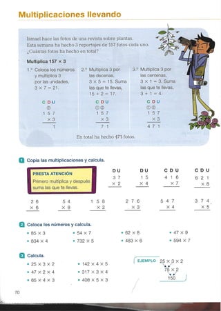 Matemáticas tema 5 SANTILLANA 3 PRIMARIA | PDF