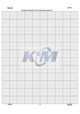 SULIT 1449/2
1449/2 SULIT12
Untuk
Kegunaan
Pemeriksa
Graph for Question 12/ Graf untuk soalan 12
 
