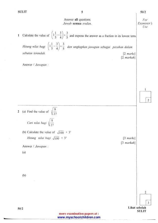 Matematik kertas-1-2-ppt-tingkatan-3-perak-2010