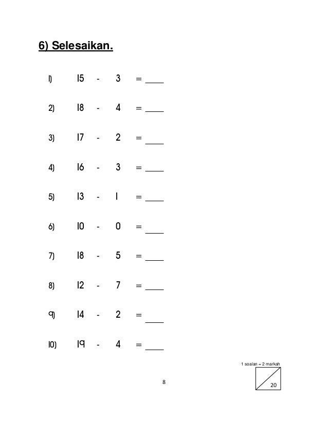 Matematik Tahun 1 Pdf