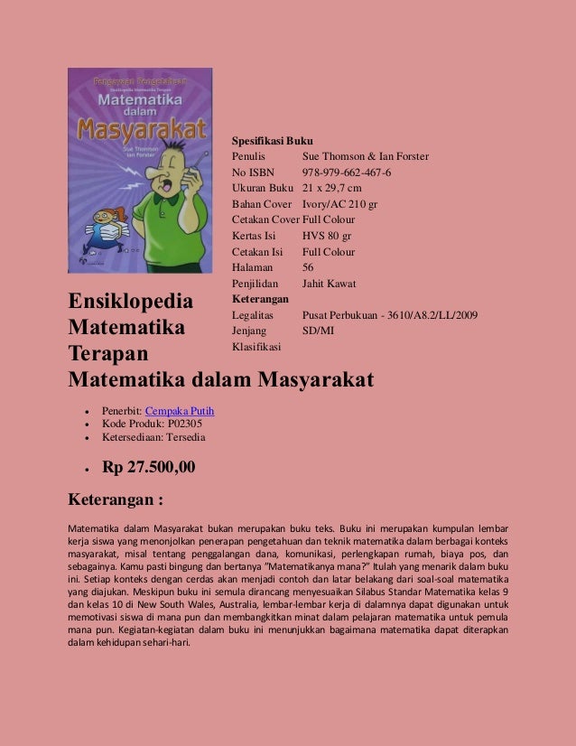 Buku Pengayaan Matematika dipasarkan oleh CV. Nusantara 