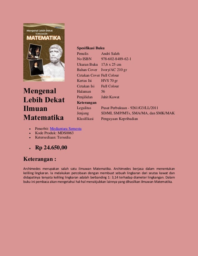 Buku Pengayaan Matematika dipasarkan oleh CV. Nusantara 