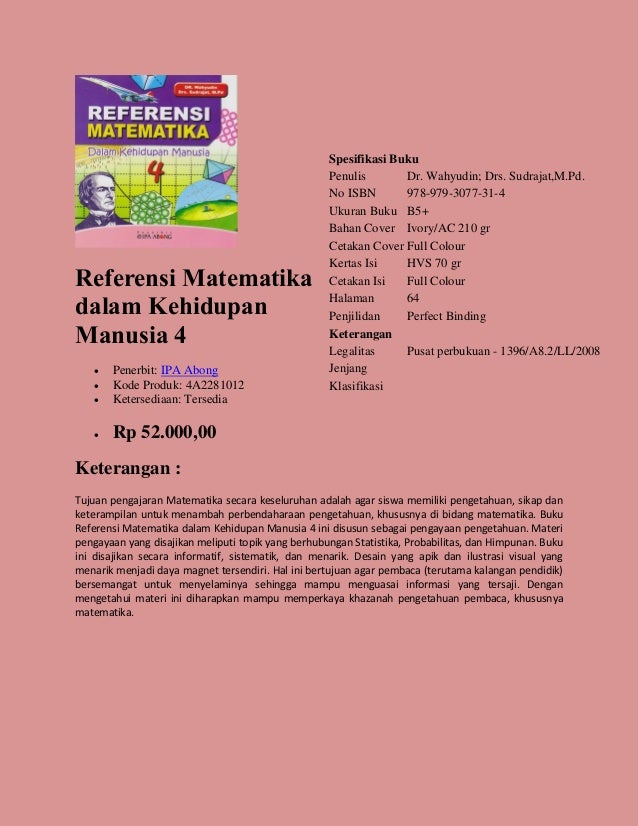 Buku Pengayaan Matematika dipasarkan oleh CV. Nusantara 