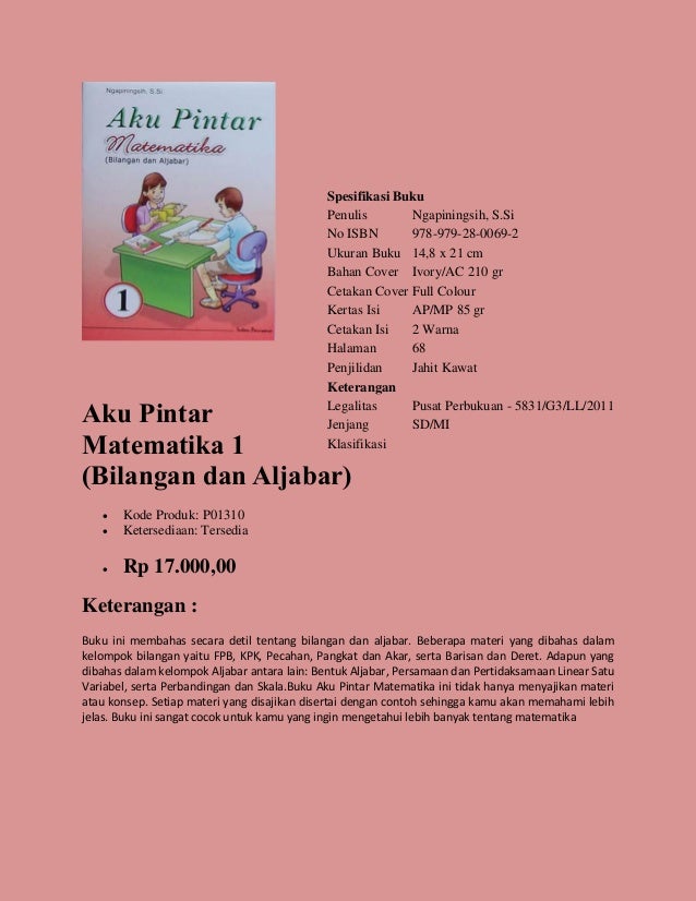 Buku Pengayaan Matematika dipasarkan oleh CV. Nusantara 