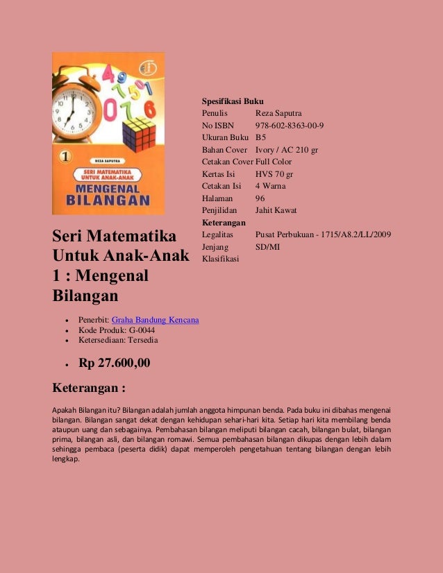 Buku Pengayaan Matematika dipasarkan oleh CV. Nusantara 
