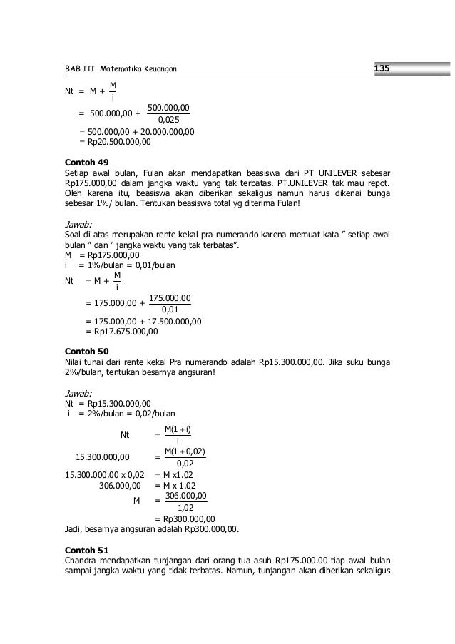 Contoh Soal Matematika Keuangan Bunga Majemuk - Matematika Dasar