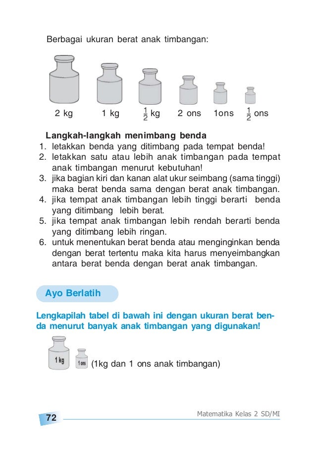 Kumpulan Contoh Soal Contoh Soal Satuan Berat Kelas 3 Sd