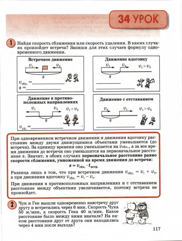 Схемы задач на движение 4 класс петерсон распечатать