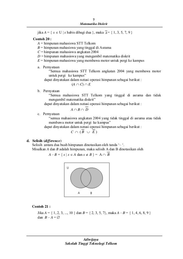 Matematika diskrit adiwijaya