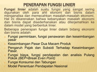 MetodeDeterminanax + by = cdx + ey = fNilaix adalah: x =Nilai y adalah; y =Misal persamaan pada soalsebelumnyayaitu 3x-2y=7 dan 2x+4y=10 akandiselesaikandengancaradeterminan: