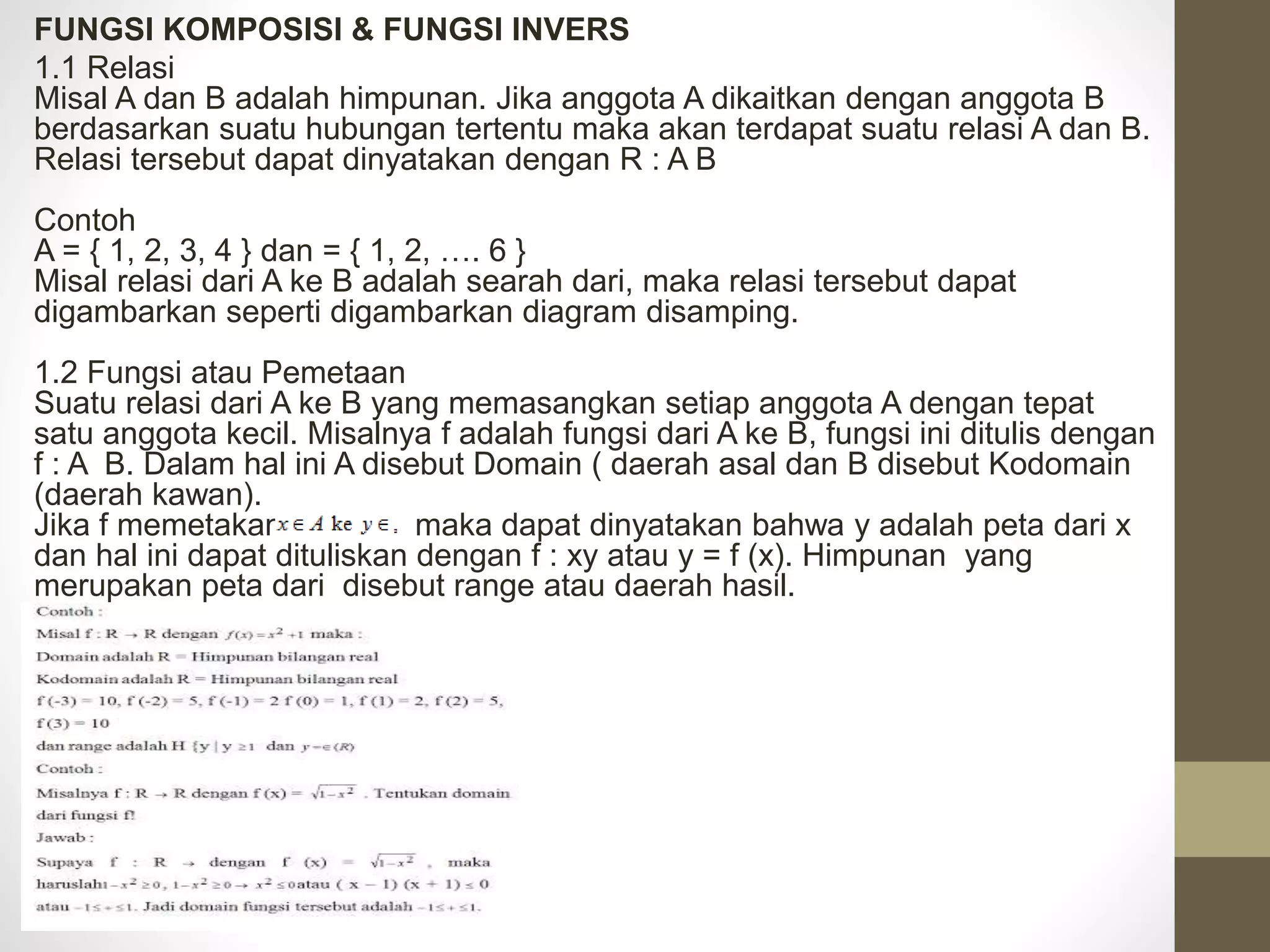 Relasi Invers Matematika fungsi | PPTX