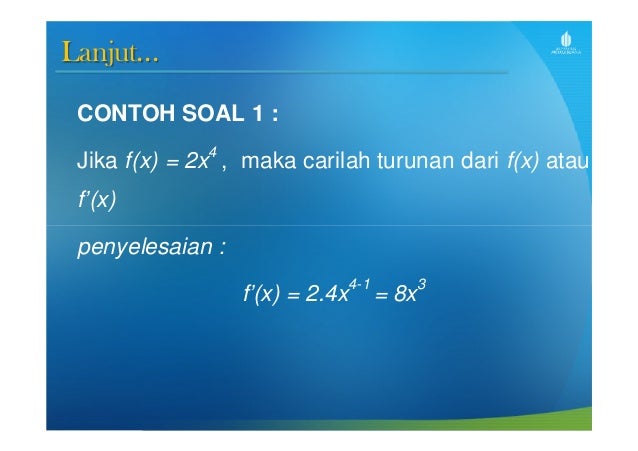Turunan E Pangkat Negatif X Contoh Soal Pelajaran