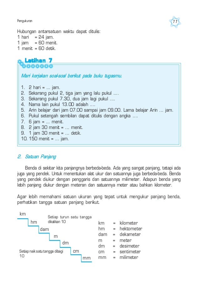 Contoh Latihan Soal: Soal Matematika Kelas 3 Km Hm Dam