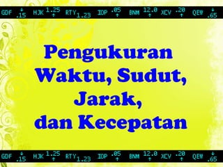   Pengukuran  Waktu, Sudut, Jarak,  dan Kecepatan 
