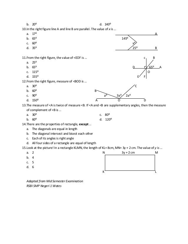 Soal Matematika Billingual