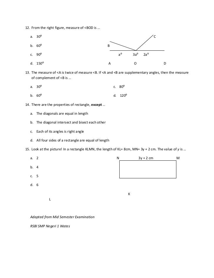 Soal Tes Matematika Masuk Smp Al Azhar