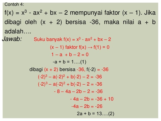Suku Banyak Teorema Faktor