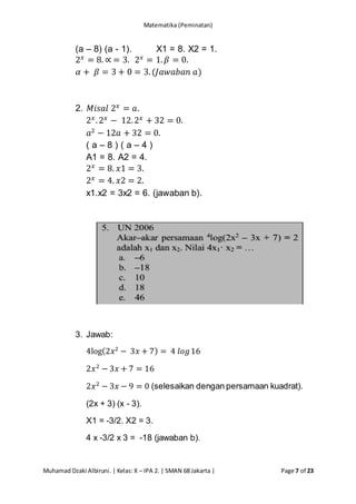 Matematika Peminatan Kelas X