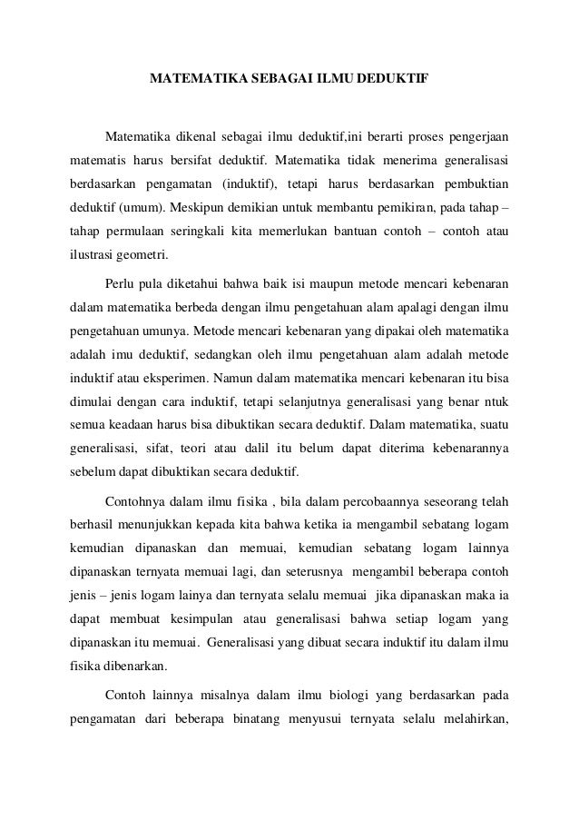 Matematika sebagai ilmu deduktif
