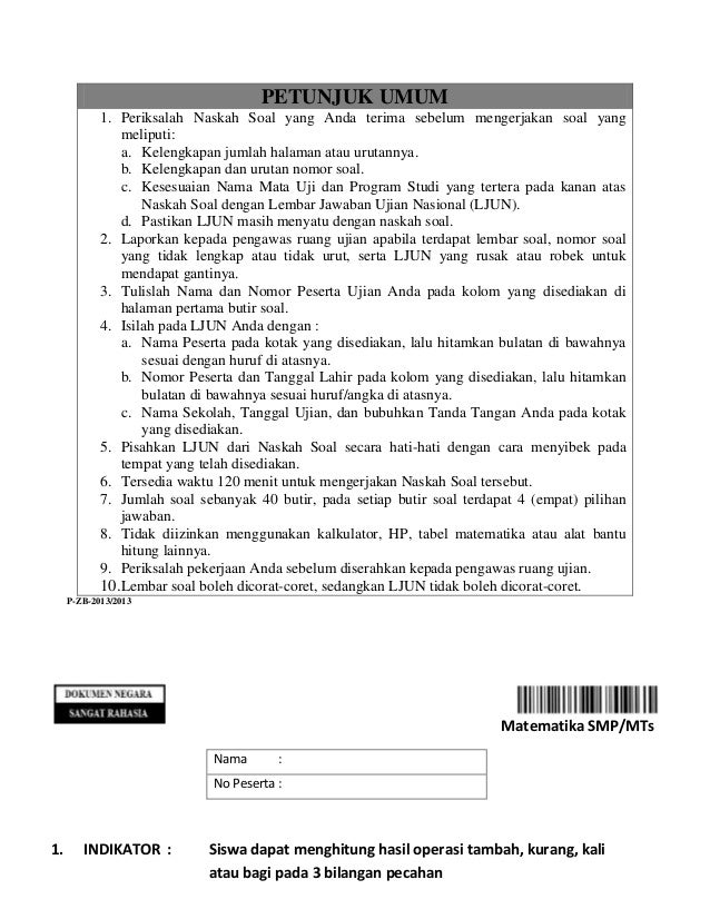 Contoh Soal Ujian Helmi Kediris