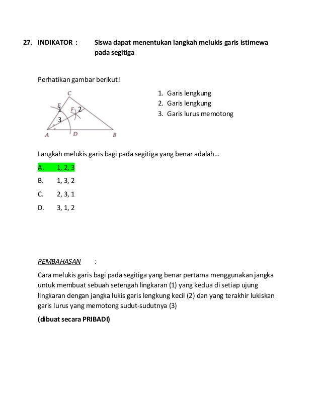 Simulasi Soal Ujian Nasional Matematika Smp Mts Tahun 2014 Lengkap