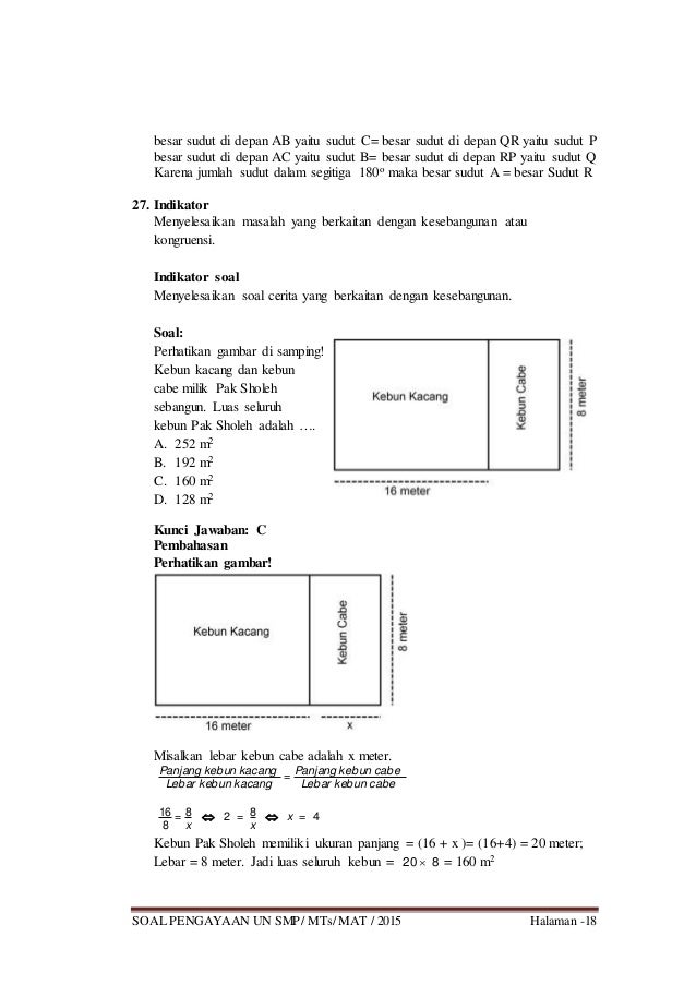Luas Kebun Pak Amin Adalah Goreng