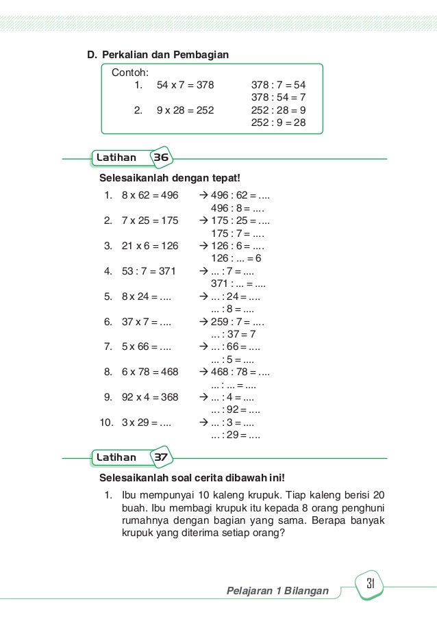 Soal Matematika Pembagian Bersusun Kelas 3 Sd Unduh File