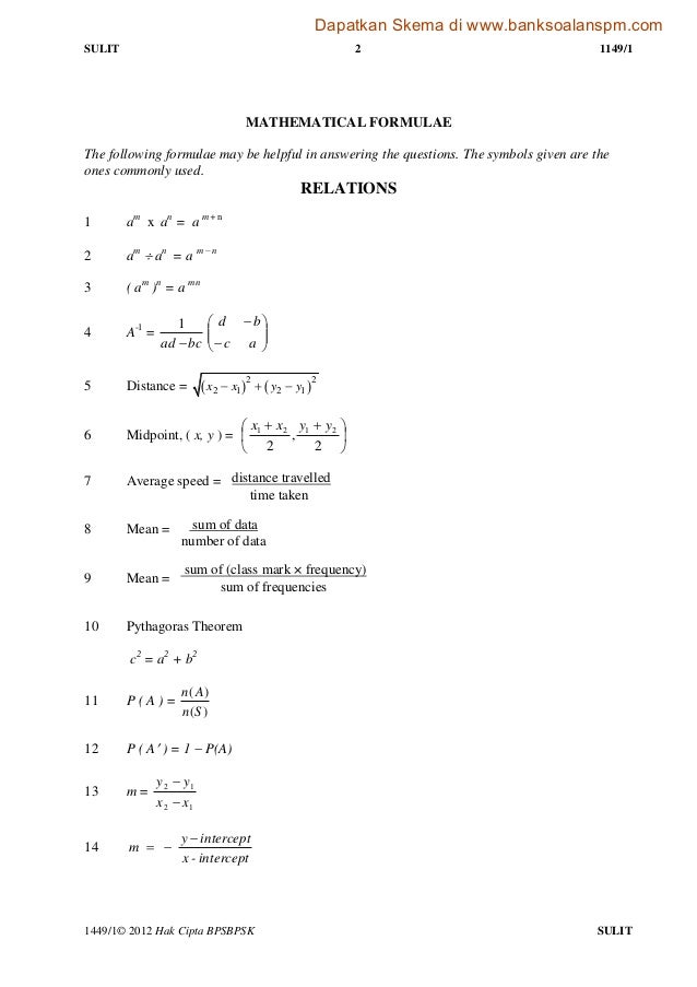 Matematik kertas 1