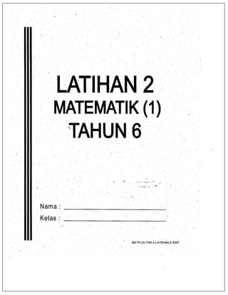 Matematik Kertas 1. Latihan 2 Bulan Mei 2015