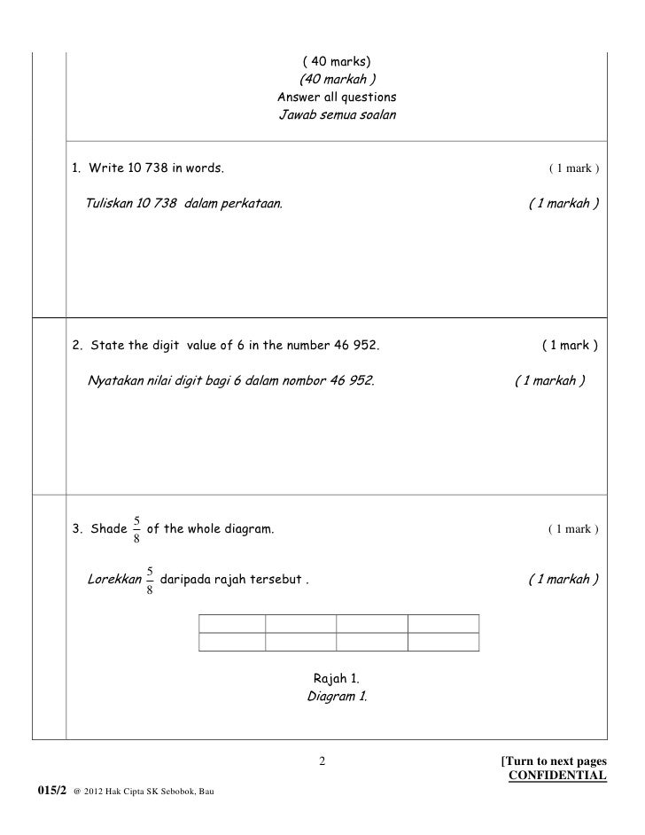 Matematik tahun 4 k2 penggal 1