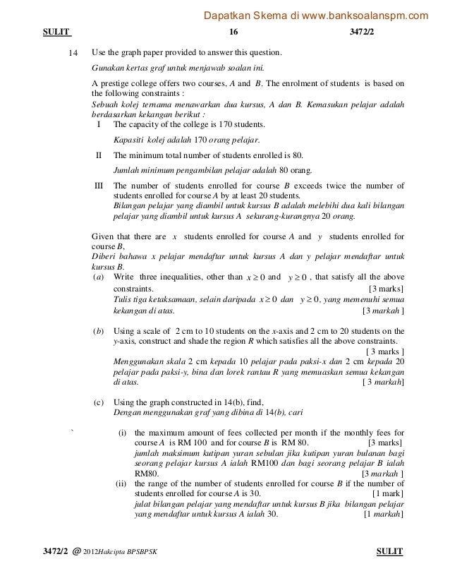 Soalan Indeks Matematik - Lamaran R