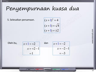 Quada Math Matematik tambahan tingkatan 4 persamaan kuadratik {add math form 4 ...