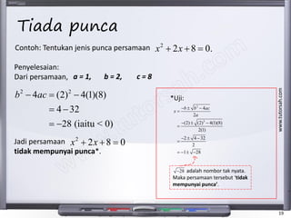 Matematik Tambahan Tingkatan 4 Persamaan Kuadratik Add Math Form 4