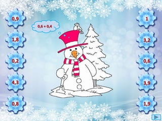 0,9
1,8
0,2
4,3
0,8
1
3,2
0,6
3,9
1,9
0,6 + 0,4
 