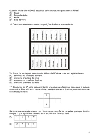 Matemática   caderno de questôes (5º ano) - prova brasil