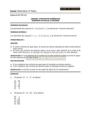 PDV: Matemáticas Guía N°1 [3° Medio] (2012)