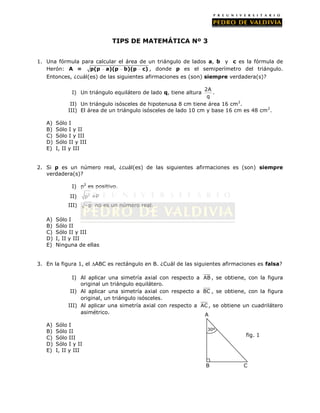 PDV: Matemática Tips N°3 (2012)