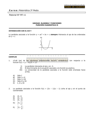 PDV: Matemáticas Guía N°11 [3° Medio] (2012)