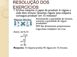 Réguas Minutos
6 2
x 15
RESOLUÇÃO DOS
EXERCÍCIOS
 