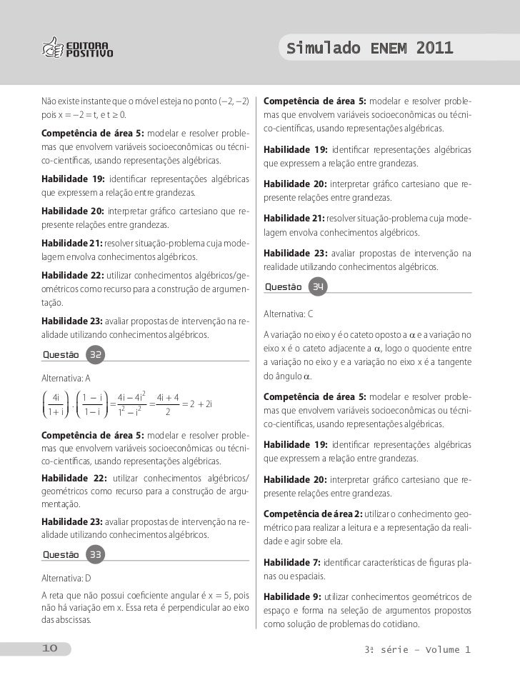 Matematica E Suas Tecnologias Questoes 136 A 180