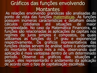 Solução:   Seja P o capital aplicado durante 1 ano e 4 meses = 12 + 4 = 16 meses,    resultando no montante M = (7/5).P    Substituindo os valores conhecidos na fórmula de montante M = P(1 + i*n), vem:           (7/5)*P = P(1 + i*16)Simplificando P, fica: 1,4 = 1 + 16i , 