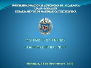 Managua, 23 de Septiembre 2013
 