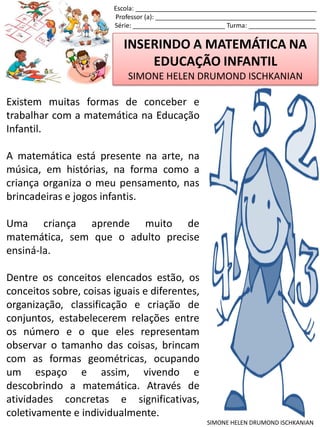 Jogos matemáticos Sequência- relação quantidade/ número- raciocino  lógico - Atividades Educação Infantil Berçário/Maternal/Recreacao/Pré
