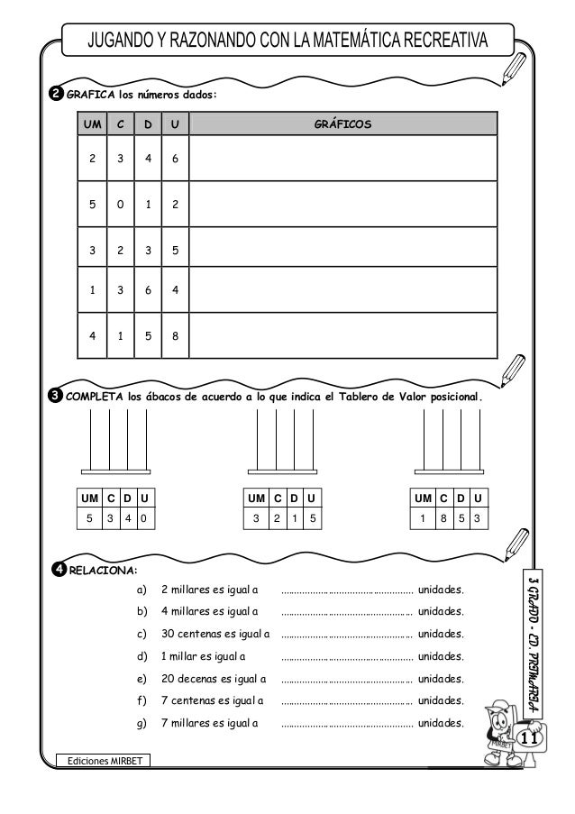 Actividades Valor Posicional De Los Numeros Para Niños De