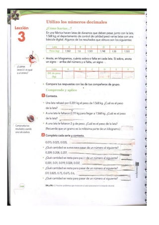 Matemáticas cuarto bimestre