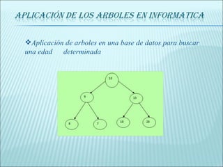 Aplicación de arboles en una base de datos para buscar una edad  determinada 