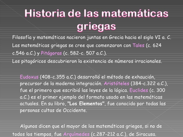 Matemáticas en el mundo griego